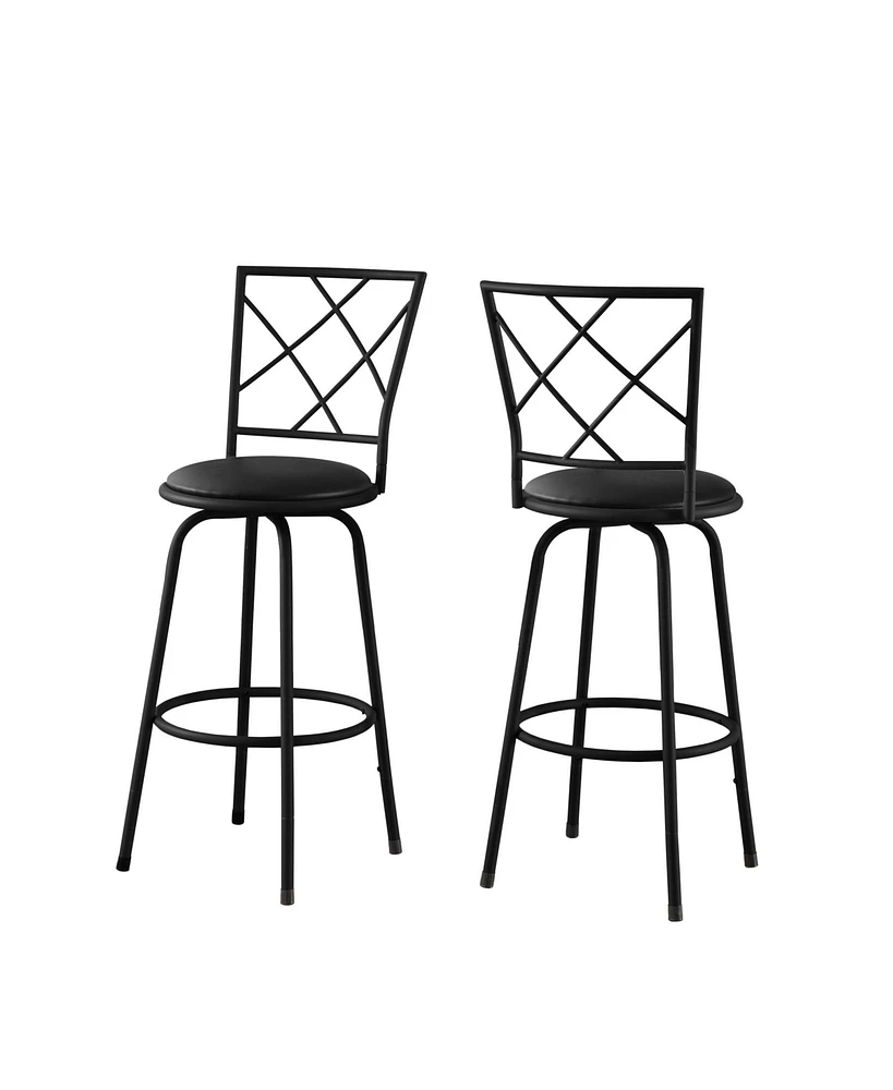 2 Piece Metal Bar Chair Set for Indoor or Outdoor Seating