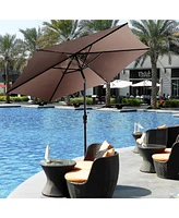 Gymax 9 Ft Patio Table Market Umbrella Yard Outdoor w/ Heavy-duty Base