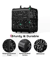 Byootique Rolling Makeup Train Case 3-Piece Cosmetic Organizer Kit Trolley Organizer Travel Case Lockable Salon Barber Case Traveling Cart Trunk with