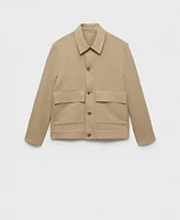 Mango Men's Pocket Cotton-Linen Jacket