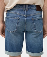 Mango Men's Slim-Fit Denim Bermuda Shorts