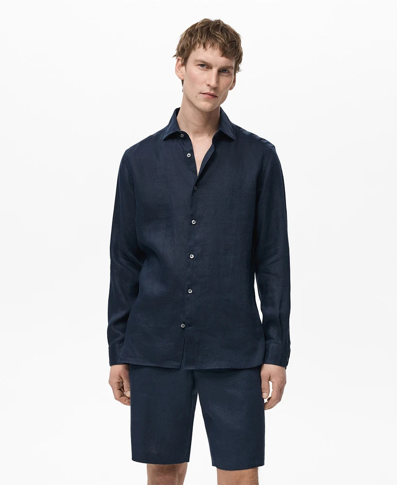 Mango Men's Linen Slim-Fit Shirt
