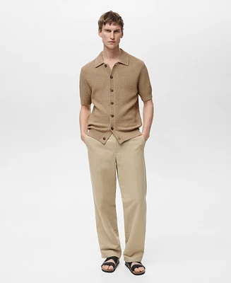 Mango Men's Cotton Knit Shirt