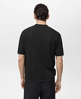 Mango Men's Pointelle Detail Knitted Shirt
