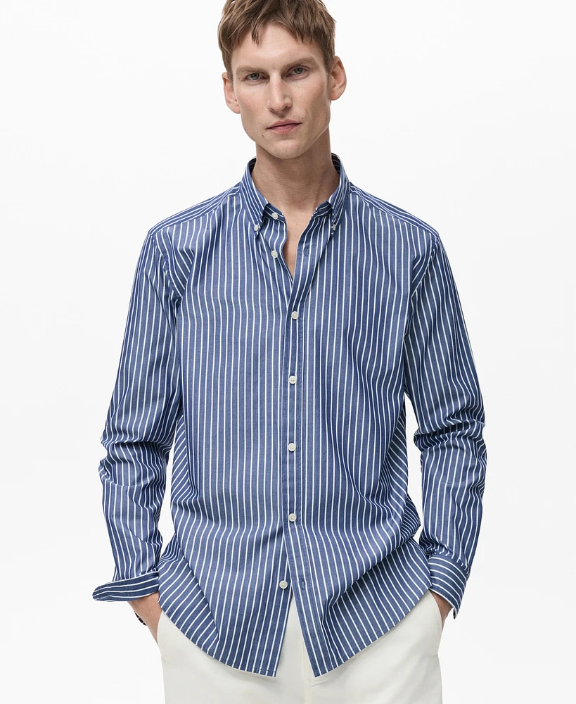 Mango Men's Cotton Regular-Fit Shirt