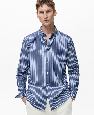 Mango Men's Cotton Regular-Fit Shirt
