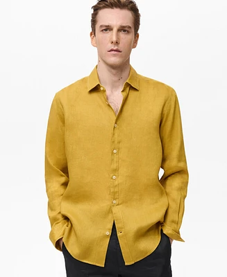 Mango Men's Regular-Fit Linen Shirt