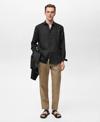 Mango Men's Linen Regular-Fit Shirt