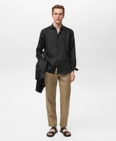 Mango Men's Linen Regular-Fit Shirt