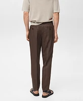 Mango Men's Eu Regular-Fit Linen-Blend Pants