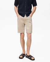 Mango Men's Denim Washed Effect Bermuda Shorts