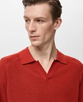 Mango Men's Structured Knit Polo Shirt