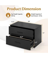2-Drawer Storage Cabinet Dresser Chest with Handles – Stackable Organizer for Bedroom, Living Room, or Closet