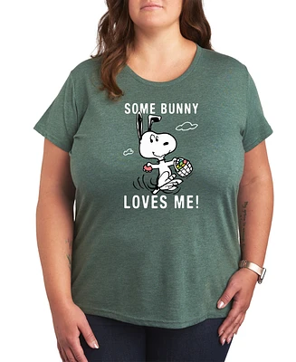 Hybrid Apparel Plus Peanuts Some Bunny Loves Me Easter Graphic T-Shirt