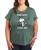 Hybrid Apparel Plus Peanuts Some Bunny Loves Me Easter Graphic T-Shirt