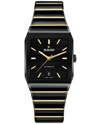 Rado Women's Swiss Automatic Anatom Gold Pvd Stainless Steel & Black Ceramic Bracelet Watch 33mm