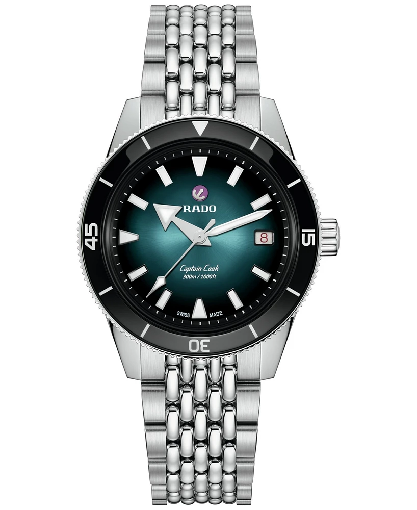 Rado Men's Swiss Automatic Captain Cook Stainless Steel Bracelet Watch 39mm