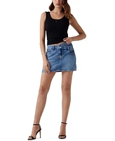 Guess Women's Gaia Crossover-Waist Denim Mini Skirt