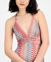 Guess Women's Sleeveless Crochet Halter Dress
