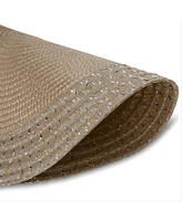 Dainty Home Sparkles 15" Round Woven Placemats Set of 6 - Durable, Reversible & Non-Slip Table Mats