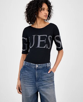Guess Women's Bling Logo Bodysuit