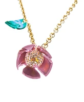 Betsey Johnson Faux Stone Garden Glam Tulip Pendant Necklace