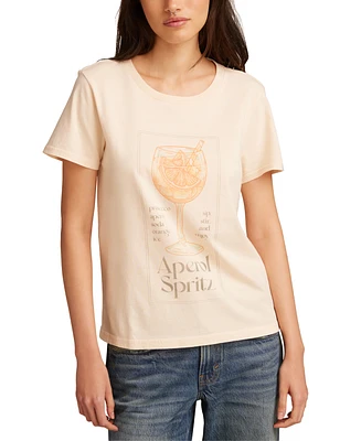 Lucky Brand Women's Cotton Aperol Spritz Crewneck Tee