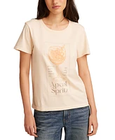 Lucky Brand Women's Cotton Aperol Spritz Crewneck Tee