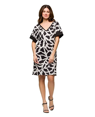 24seven Comfort Apparel Women's Short Sleeve Knee Length T-Shirt Dress