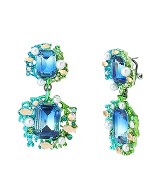 Betsey Johnson Mermaid Jewels Seaweed Stone Statement Earrings
