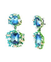 Betsey Johnson Mermaid Jewels Seaweed Stone Statement Earrings