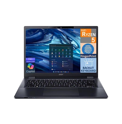 Acer TravelMate P4 TMP41441R854US Blue Laptop, Ryzen 5 Pro 6650U, 16GB, 512GB PCIe Ssd, 14.0" Wuxga Wide Uxga (1920x1200), Amd Radeon 660M, Windows 11