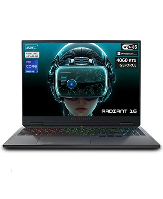 Thunderobot Radiant 16 4060 2.5K Gaming Laptop, 16" Wqxga 240Hz Display, 14th Gen Intel i7-14650HX, GeForce Rtx 4060, 16GB DDR5 Ram, 1TB PCIe Ssd, Rgb
