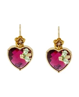 Betsey Johnson Faux Stone Heart Critter Dangle Earrings