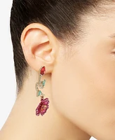Betsey Johnson Floral Mismatch Earrings