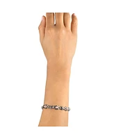 Sterling Silver Rhodochrosite Concha Link Bracelet