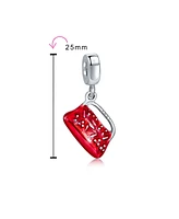 Bling Jewelry Set of 2 Fashion Crystal Black Dress & Red Clutch Purse Dangle Charm Bead Sterling Silver