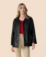 Furniq Uk Women's Relaxed Leather Jacket, Created for Macy's