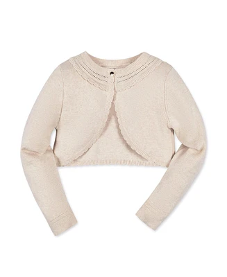 Hope & Henry Girls Organic Cropped Special Detail Sweater Cardigan