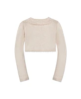 Hope & Henry Girls Organic Cropped Special Detail Sweater Cardigan