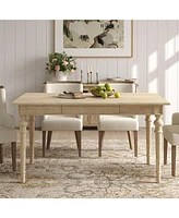 Pintu Farmhouse Dining Table With Drawer