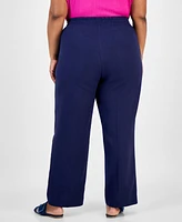 Jones New York Plus Linen-Blend Drawstring Pants