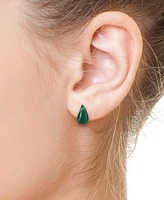 Effy Malachite Fancy-Cut Curved Teardrop Stud Earrings in 14k Gold