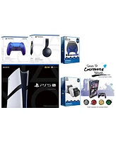 Sony Playstation 5 Pro Bundle with Black Pulse Headset, Extra Starlight Blue Controller, Gamer Kit