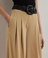 Lauren Ralph Women's Pleated Stretch Jersey Wide-Leg Pants