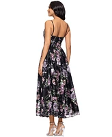 Betsy & Adam Women's Floral-Print Lace Sleeveless Dress