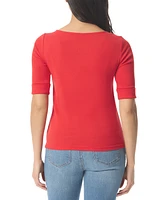 Gloria Vanderbilt Women's Alanis Cotton-Blend 3/4-Sleeve T-Shirt
