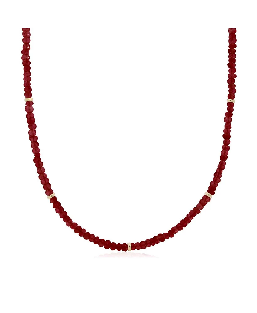 The Lovery Garnet Bead Necklace 14K Gold