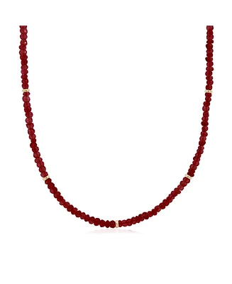 The Lovery Garnet Bead Necklace 14K Gold