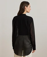 Lauren Ralph Women's Shadow-Stripe Dobby Shirt